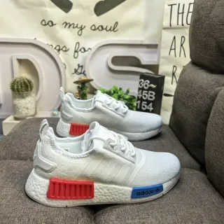Adidas NMD R1 सफेद लाल नीला लाइफस्टाइल स्नीकर