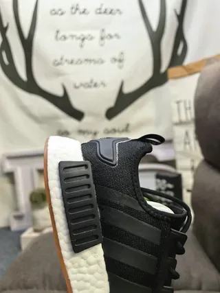 Adidas NMD R1 White Red Blue Lifestyle Sneakers 3