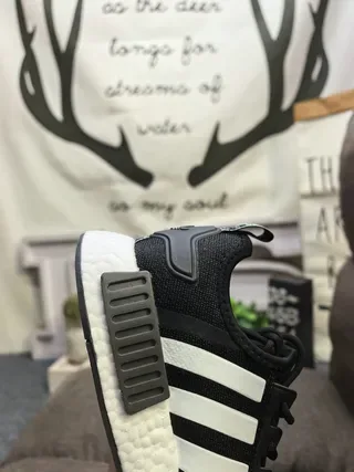 Adidas NMD R1 White Red Blue Lifestyle Sneakers 13