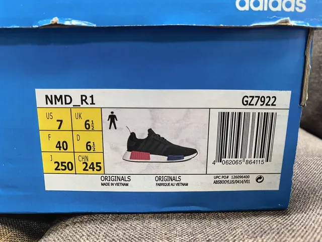 Adidas NMD R1 White Red Blue Lifestyle Sneakers 22