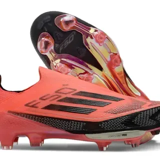 Adidas Orange Black Low-Cut Synthetic Upper Molded Conical Studs Firm-Ground Soccer Shoes