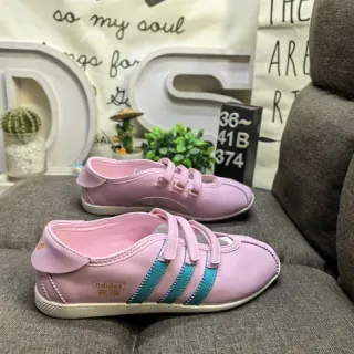 Adidas Pink Blue Laceless Hook-and-Loop Strap Sneakers