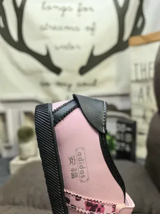 Adidas Pink Blue Laceless Hook-and-Loop Strap Sneakers 3