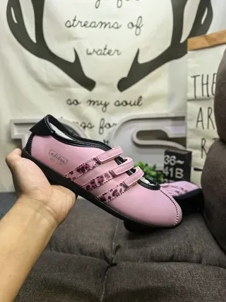 Adidas Pink Blue Laceless Hook-and-Loop Strap Sneakers 5