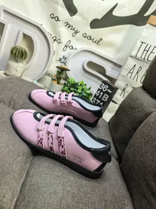 Adidas Pink Blue Laceless Hook-and-Loop Strap Sneakers 7
