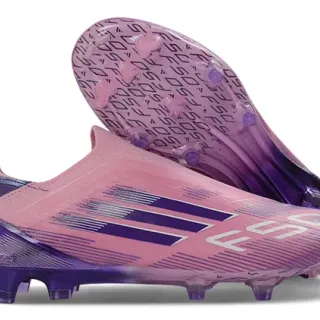 Adidas Pink Purple Sock-Fit Upper Gradient Firm-Ground Soccer Shoes