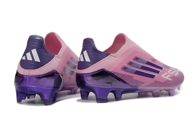 Adidas Pink Purple Sock-Fit Upper Gradient Firm-Ground Soccer Shoes 5
