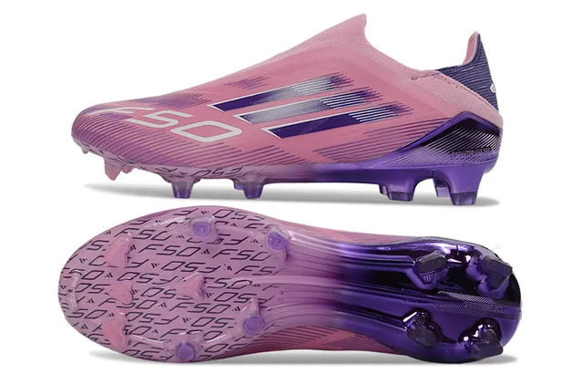 Adidas Pink Purple Sock-Fit Upper Gradient Firm-Ground Soccer Shoes 6