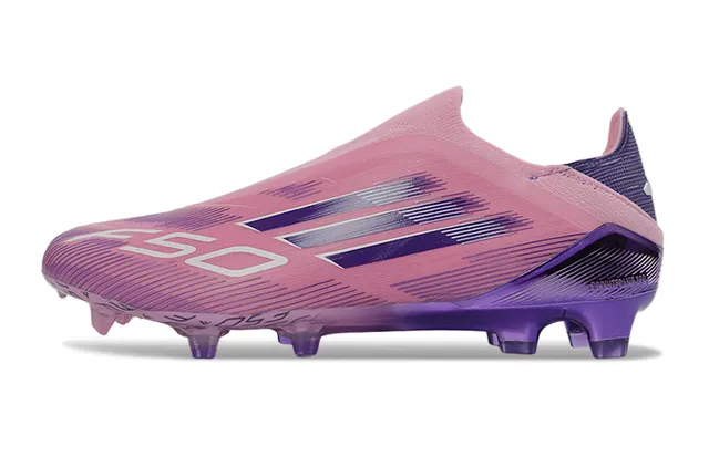 Adidas Pink Purple Sock-Fit Upper Gradient Firm-Ground Soccer Shoes 7