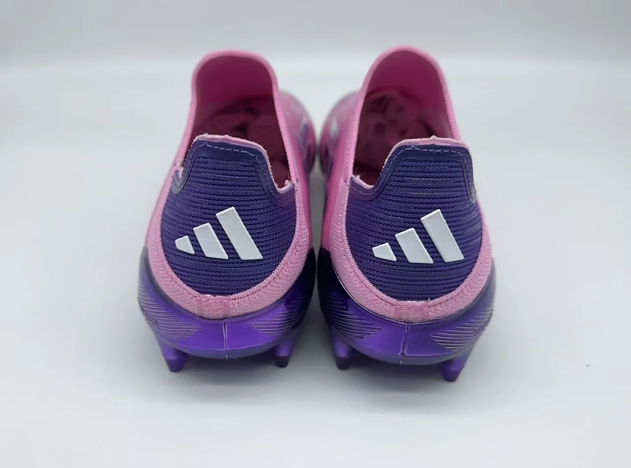 Adidas Pink Purple Sock-Fit Upper Gradient Firm-Ground Soccer Shoes 9