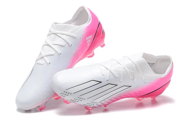 Adidas Pink White Low-Cut Synthetic Upper Translucent Soleplate Firm-Ground Soccer Shoes 2