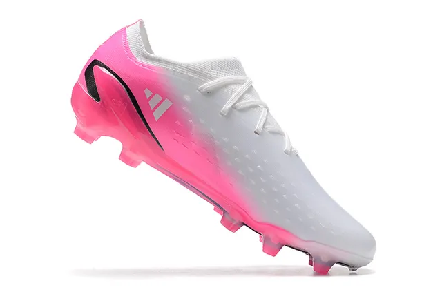 Adidas Pink White Low-Cut Synthetic Upper Translucent Soleplate Firm-Ground Soccer Shoes 3