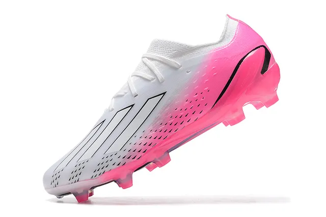 Adidas Pink White Low-Cut Synthetic Upper Translucent Soleplate Firm-Ground Soccer Shoes 4