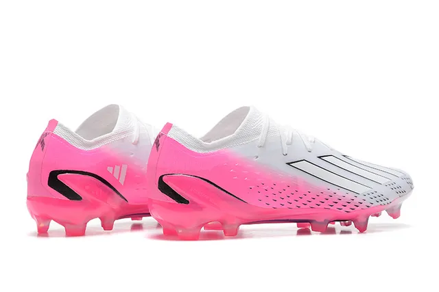 Adidas Pink White Low-Cut Synthetic Upper Translucent Soleplate Firm-Ground Soccer Shoes 5