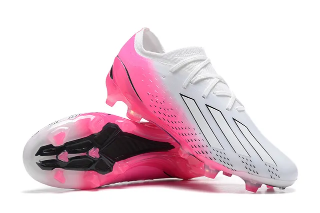 Adidas Pink White Low-Cut Synthetic Upper Translucent Soleplate Firm-Ground Soccer Shoes 6