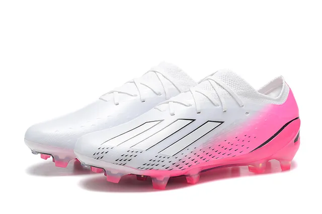 Adidas Pink White Low-Cut Synthetic Upper Translucent Soleplate Firm-Ground Soccer Shoes 8