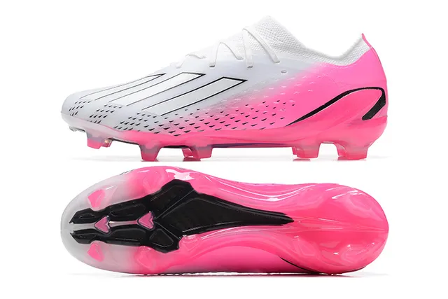 Adidas Pink White Low-Cut Synthetic Upper Translucent Soleplate Firm-Ground Soccer Shoes 9
