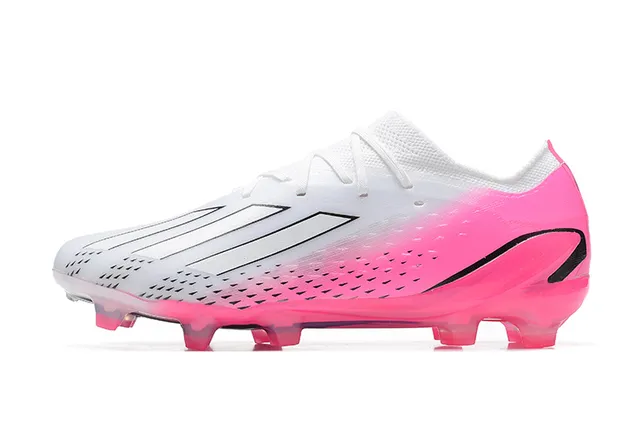 Adidas Pink White Low-Cut Synthetic Upper Translucent Soleplate Firm-Ground Soccer Shoes 10