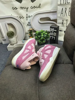 Adidas Pink White Low-Top Layered Suede-Mesh Upper Lifestyle Sneakers 6