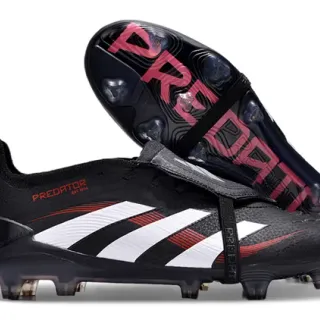 Adidas Predator Accuracy Black White Red Firm-Ground Soccer Shoes