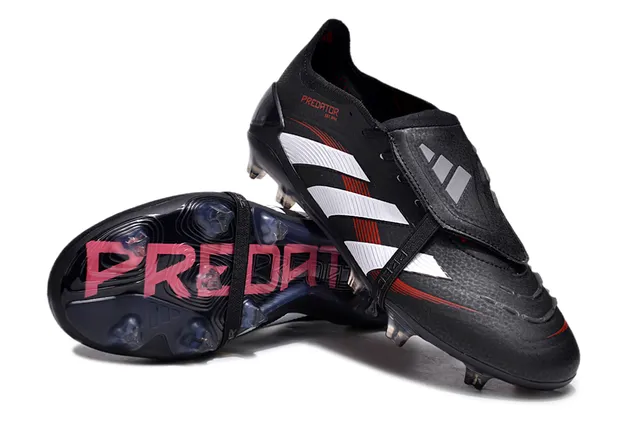 Adidas Predator Accuracy Black White Red Firm-Ground Soccer Shoes 4