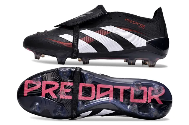 Adidas Predator Accuracy Black White Red Firm-Ground Soccer Shoes 6