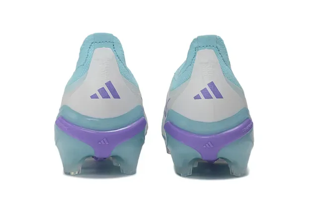 Adidas Predator Azul Roxo Sem Cadarço Upper Asimétrico 3-Stripes Campo Firme Sapatos de Futebol 4
