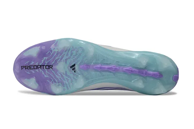 Adidas Predator Azul Roxo Sem Cadarço Upper Asimétrico 3-Stripes Campo Firme Sapatos de Futebol 5