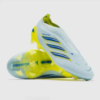 Adidas Predator Blue Yellow Knit Upper Sock-Fit Collar Firm-Ground Soccer Shoes