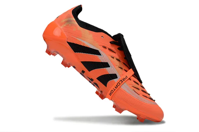 Adidas Predator Orange Black Bright Monochrome Upper Three-Stripe Overlay Firm-Ground Soccer Shoes 2