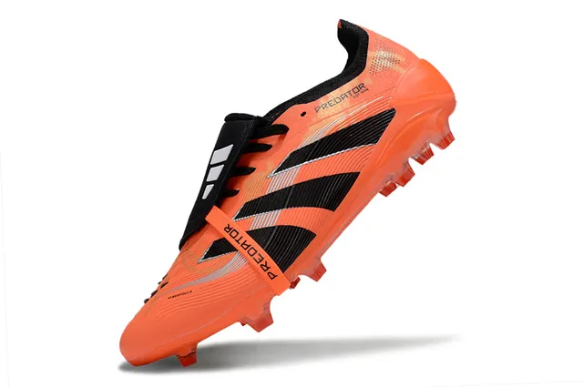 Adidas Predator Orange Black Bright Monochrome Upper Three-Stripe Overlay Firm-Ground Soccer Shoes 3