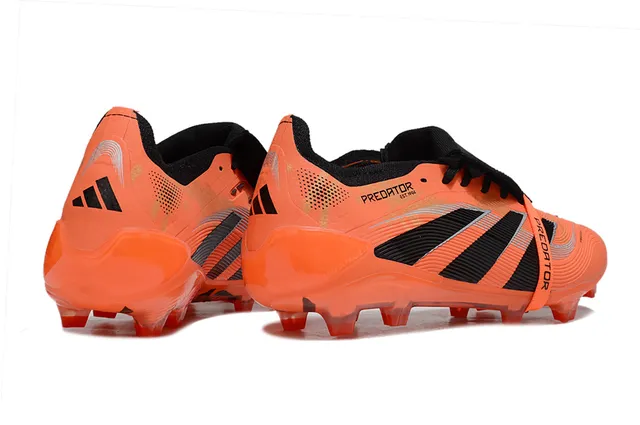 Adidas Predator Orange Black Bright Monochrome Upper Three-Stripe Overlay Firm-Ground Soccer Shoes 5