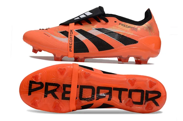 Adidas Predator Orange Black Bright Monochrome Upper Three-Stripe Overlay Firm-Ground Soccer Shoes 6