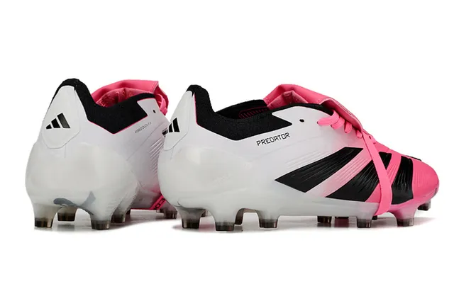 Adidas Predator Pink Black Asymmetrical Lacing Cage Transparent Outsole Firm-Ground Soccer Shoes 5