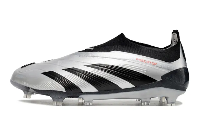 Adidas Predator Silver Black Firm-Ground Soccer Shoes 3