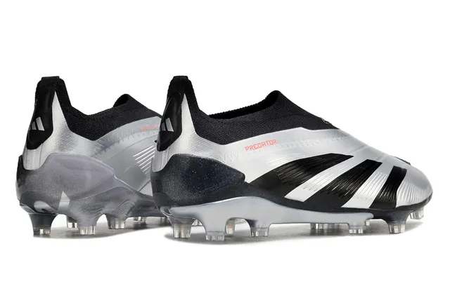 Adidas Predator Silver Black Firm-Ground Soccer Shoes 4