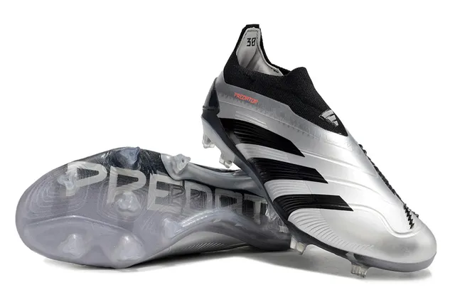 Adidas Predator Silver Black Firm-Ground Soccer Shoes 5
