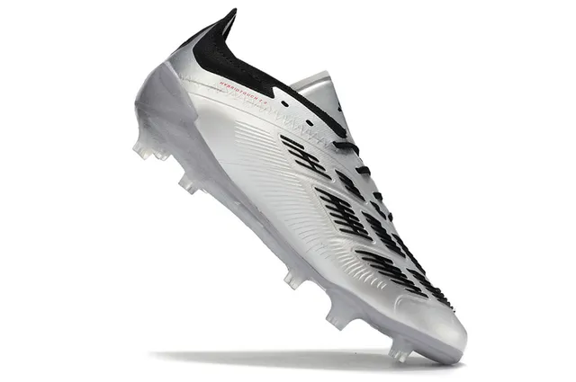 Adidas Predator Silver Black Firm-Ground Soccer Shoes 2