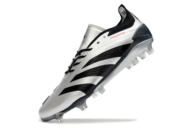 Adidas Predator Silver Black Firm-Ground Soccer Shoes 3