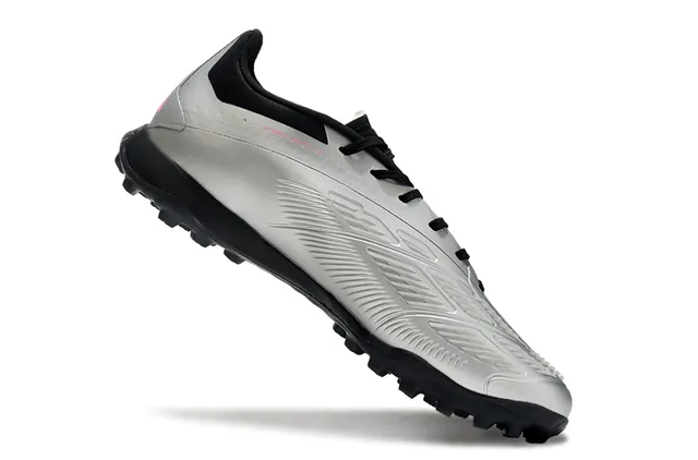 Adidas Predator Silver Navy Coupe basse Tige synthétique Trois bandes Chaussures de football Turf 2