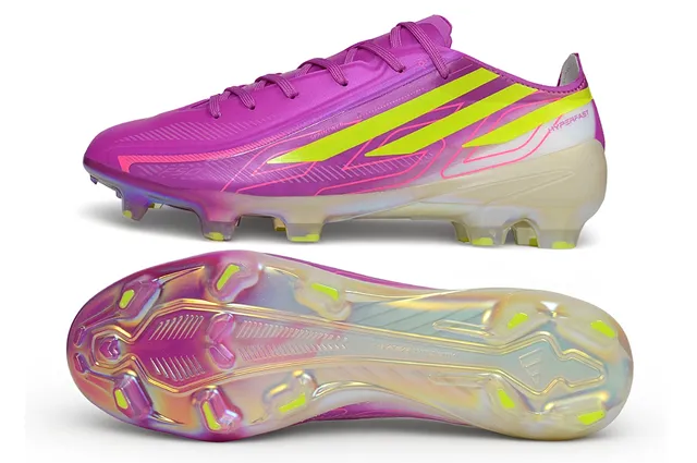 Adidas Purple Yellow Low-Profile Football Cleat Iridescent Holographic Sole Firm-Ground Soccer Shoes 6