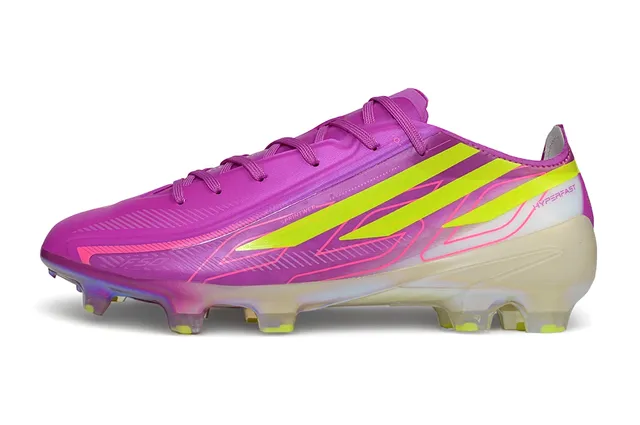 Adidas Purple Yellow Low-Profile Football Cleat Iridescent Holographic Sole Firm-Ground Soccer Shoes 7