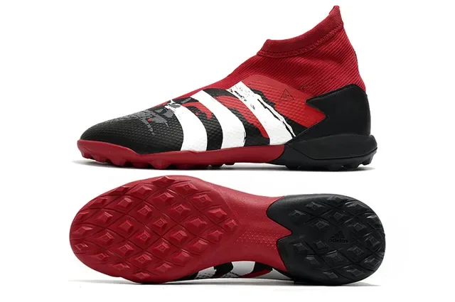 Adidas Red Black High-Top Sock-Fit Three-Stripe Graphic Sneakers 21