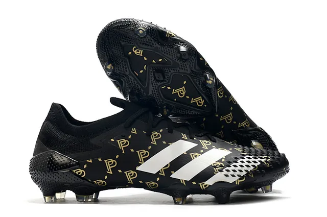 Adidas Red Black Knit Collar Asymmetric Lacing Firm-Ground Soccer Shoes 4