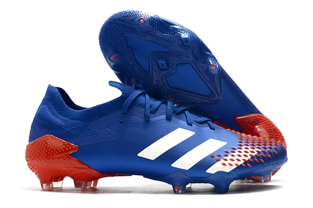 Adidas Red Black Knit Collar Asymmetric Lacing Firm-Ground Soccer Shoes 6