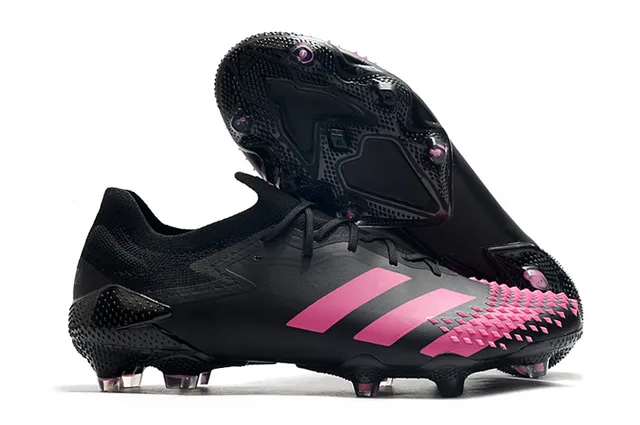 Adidas Red Black Knit Collar Asymmetric Lacing Firm-Ground Soccer Shoes 13