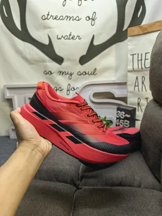 Adidas Red Black Low-Top Gradient Upper Running Shoes 5