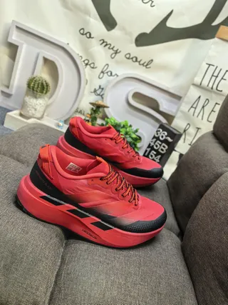 Adidas Red Black Low-Top Gradient Upper Running Shoes 9