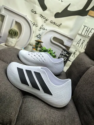 Adidas Red Slip-On Molded Rubber Clogs 7