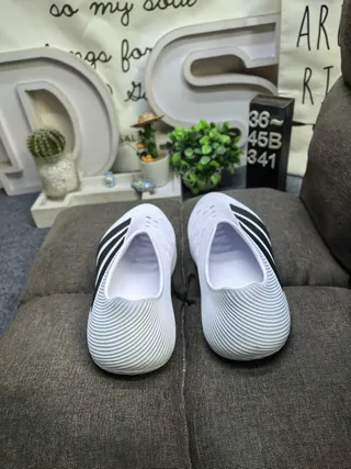Adidas Red Slip-On Molded Rubber Clogs 8